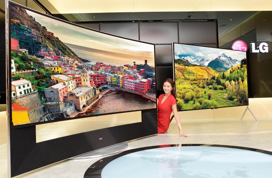 Самый большой телевизор с изогнутым экраном от компании LG