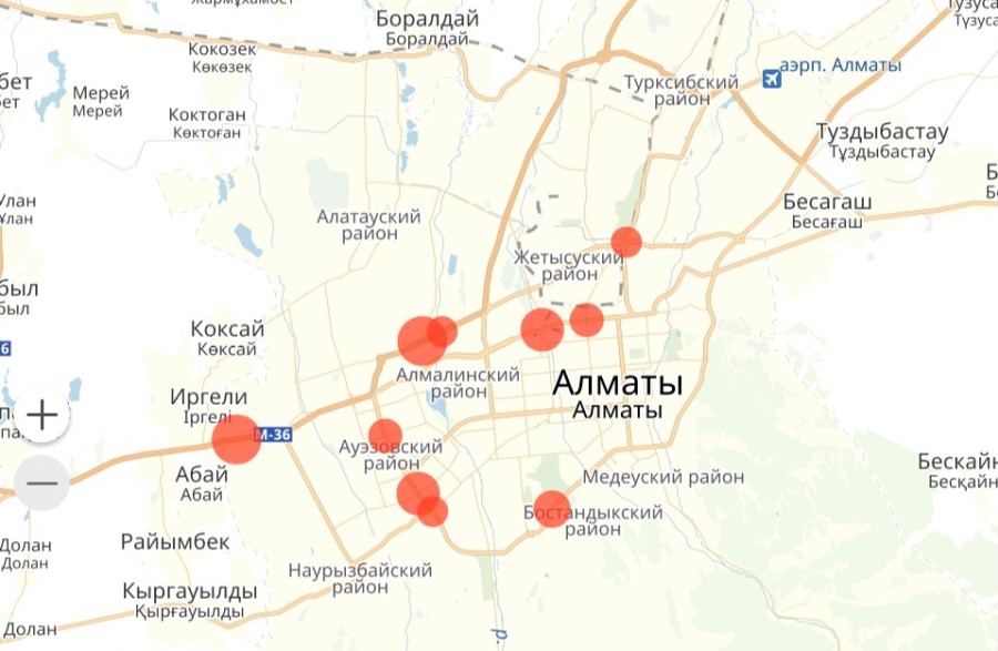 Самые аварийные места Алматы, 2017