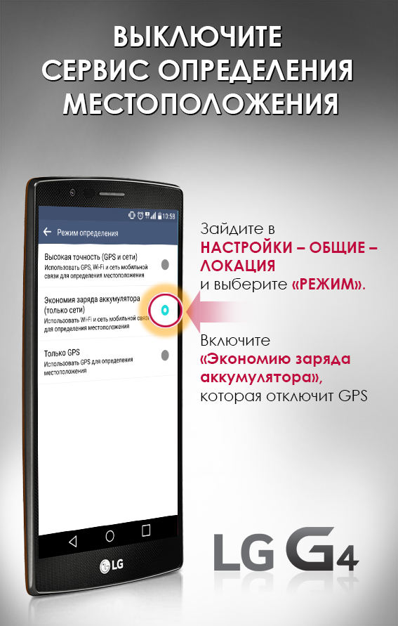 Как продлить заряд LG G4